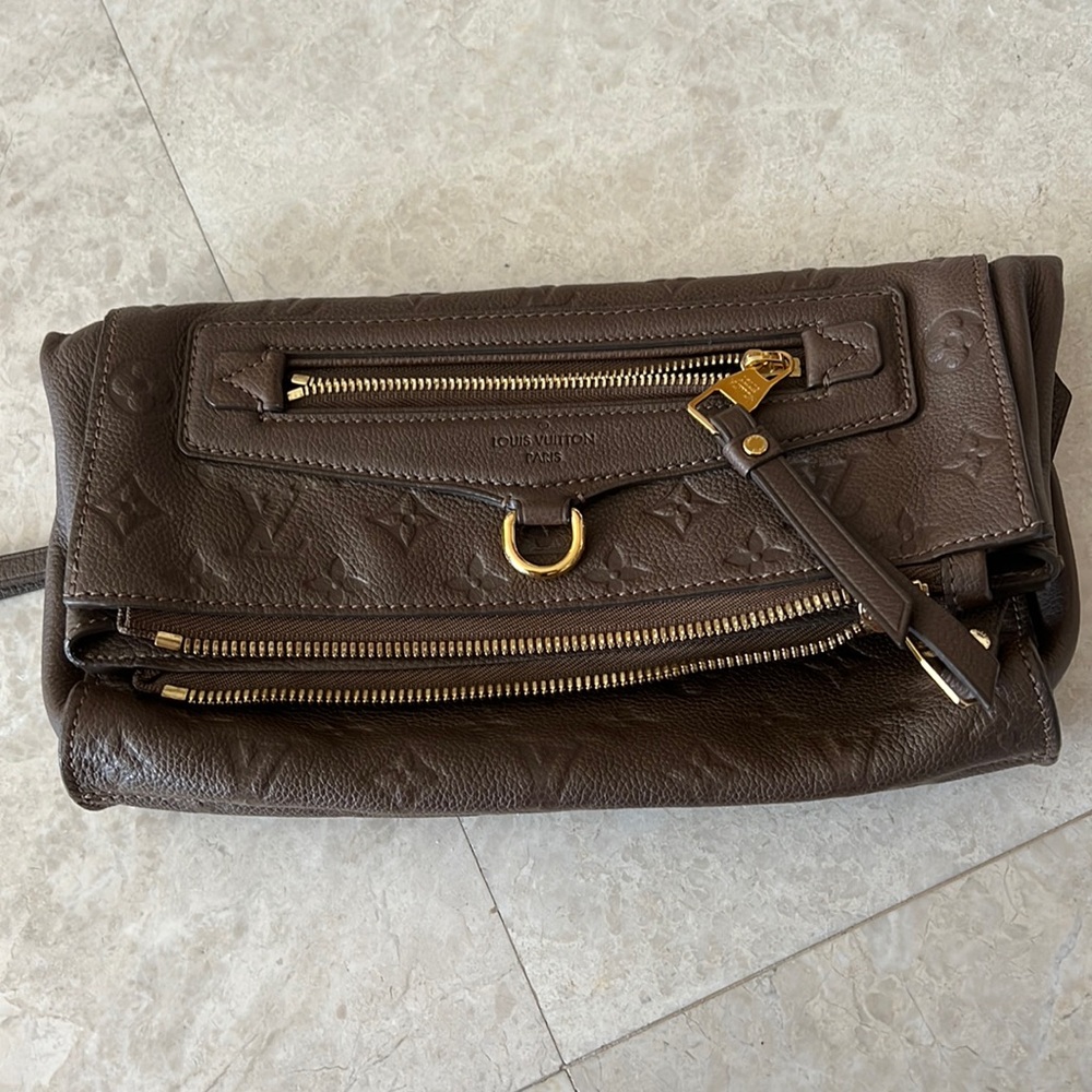 LV leather clutch bag